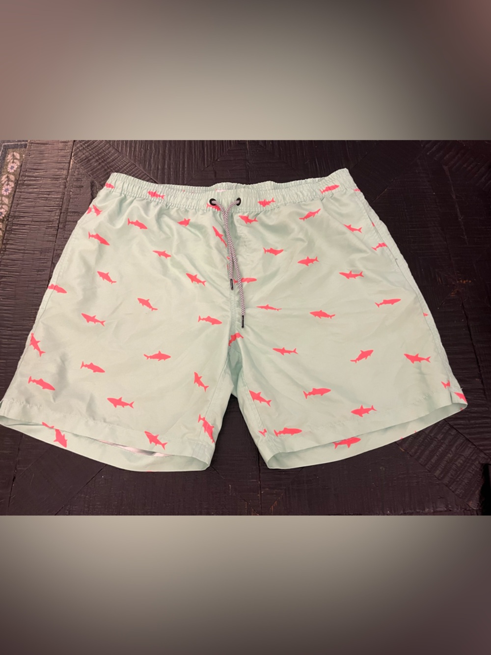 Maagic Men’s Mint Swim Trunks with Coral Shark Accents Size XXL - Picture 1 of 4